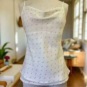 NWT Express Ivory with Gold Accents Spaghetti Strap Tank Top